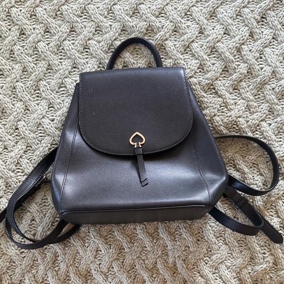 Black Leather Backpack - Picture 1 of 3